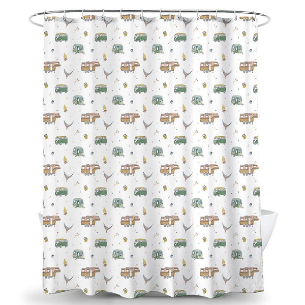 Shower curtain with RV pattern